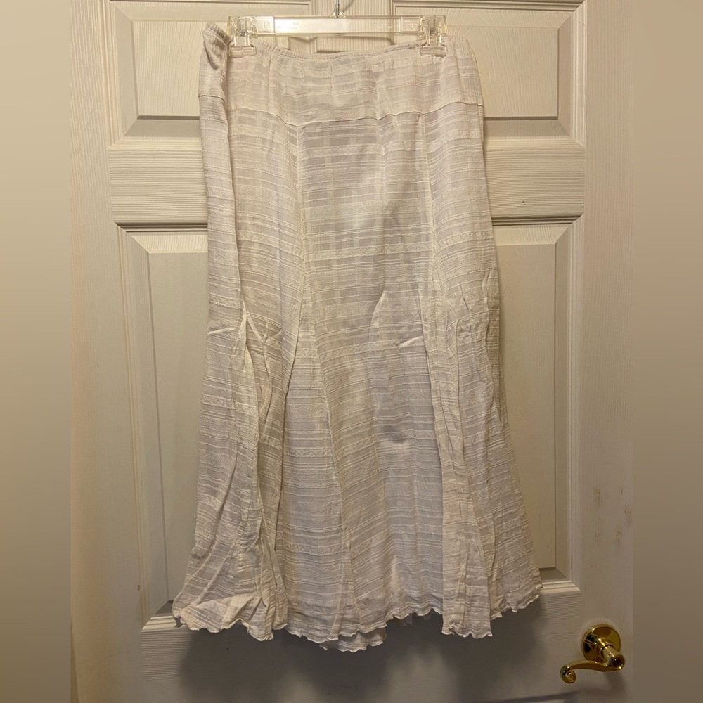 White Three Quarter Length Skirt